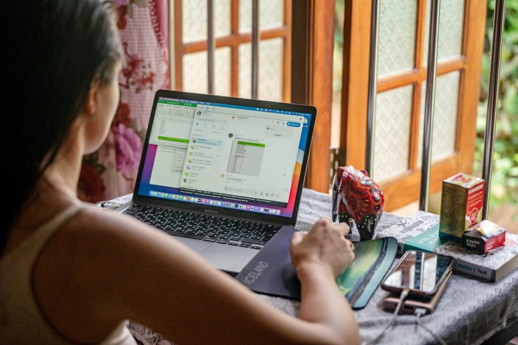 remote work and smile